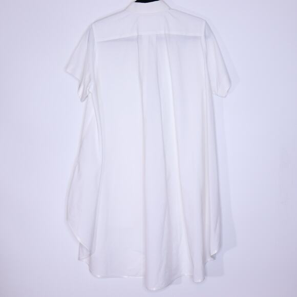 SACAI Cotton Poplin Flared Button Down Shirt White Back Pleated Women's 4/US 12 - Picture 2 of 13